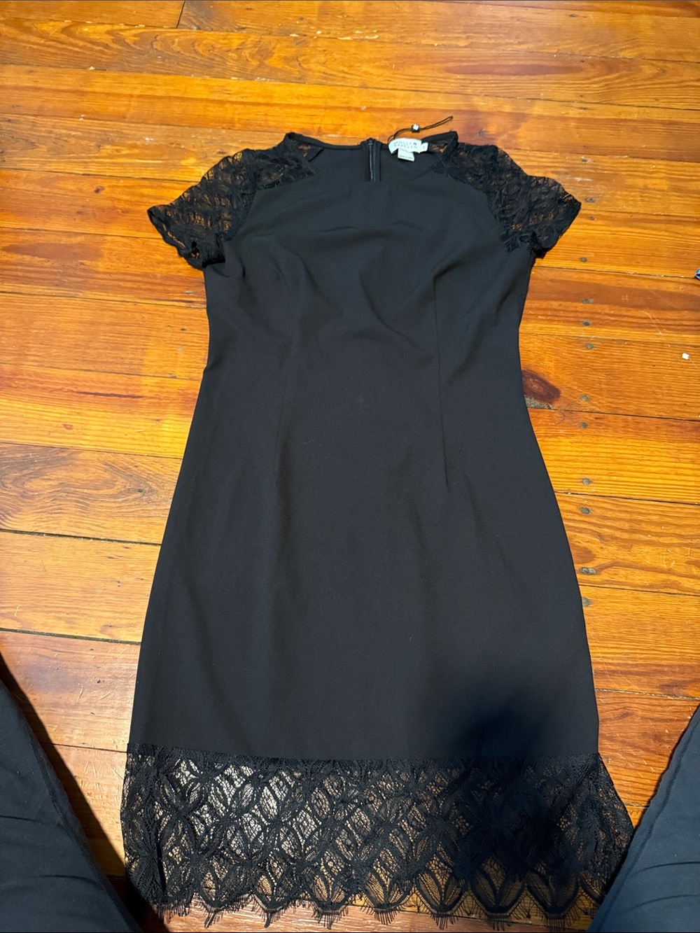 Molly Bracken Black Lace-Trim Mini Dress